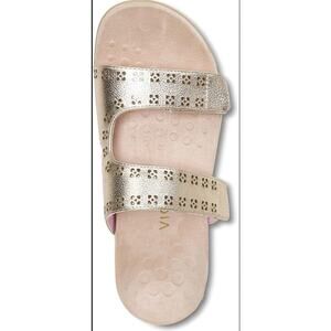 Vionic Nakia Adjustable Slide Orthotic Sandals Gold Pink Women's Size 5 EUC